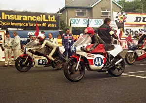 Richard Swallow Prints: Mick Chatterton (Yamaha) and Richard Swallow (Maxton Yamaha) 1987 Junior TT