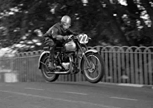 Triumph Prints: Mick Featherstone Triumph 1949 Senior Clubman TT Practice