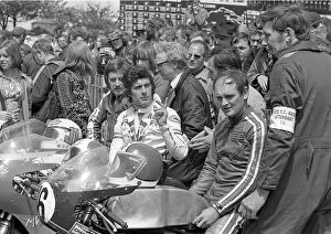Giacomo Agostini Gallery: Mick Grant (Yamaha), Giacomo Agostini (MV), Tony Rutter (Yamaha) 1972 Junior TT
