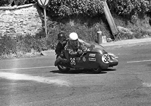 Images Dated 7th October 2016: Mick Potter & Bernie Coverdale (Triumph) 1973 500cc Sidecar TT