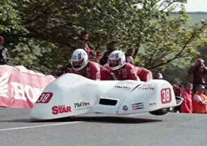 Images Dated 25th April 2021: Mick Smith & Sue Taylor (Yamaha) 1993 Sidecar TT