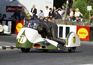 Images Dated 23rd July 2020: Mick Wortley & D Bayer (Triunph) 1968 Sidecar TT
