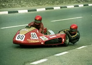 Images Dated 18th January 2018: Mike Barry & John Jefferson (Suzuki) 1982 Sidecar TT