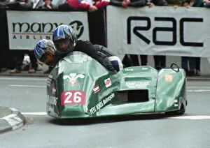 Images Dated 22nd June 2020: Mike Cookson & Jon Juster (Honda) 1998 Sidecar TT