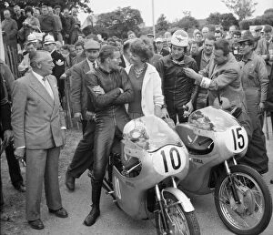 Mike Hailwood Collection: Mike Hailwood and Tom Phillis (Honda) 1961 Lightweight TT