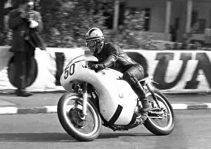 Images Dated 27th March 2023: Neil Pendreigh (Norton) At Quarter Bridge 1966 Senior Manx Grand Prix