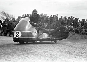 Images Dated 30th October 2015: Owen Greenwood & E.Quilibrium ;1957 Sidecar TT