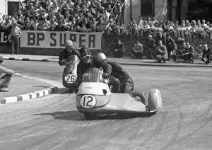 Owen Greenwood & Terry Fairbrother (Triumph) leads Bob Robinson &