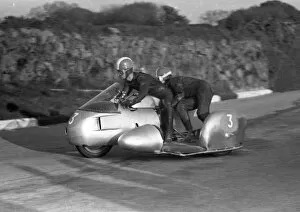 Images Dated 25th June 2020: Pat Millard & H G Winter (Norton) 1958 Sidecar TT