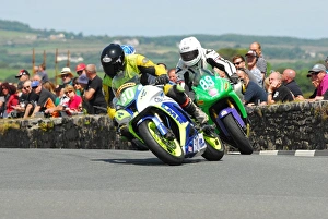 Paul Duckett Collection: Paul Duckett (Kawasaki) and Sam Johnson (Kawasaki) 2015 Southern 100