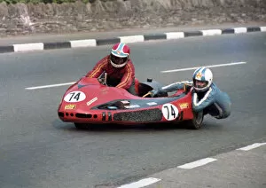 Images Dated 19th August 2020: Paul Dutton & Barry Costain (Yamaha) 1982 Sidecar TT