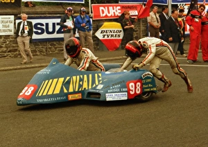 Images Dated 10th March 2018: Paul Kneale & Brian Kneale (Shelbourne Yamaha) 1988 Sidecar TT