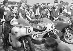 Pete Elmore (Norton) Nigel Rollason (Yamaha) Ken Huggett (Kettle Norton) 1971 Senior Manx Grand Prix