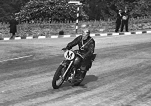 Images Dated 24th February 2022: Peter Crebbin (Triumph Travelling marshal) 1956 TT