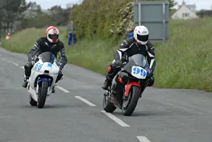 Les Miller Prints: Peter Creer (Honda) and Les Miller (Yamaha) 2009 Jurby Road