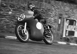 Images Dated 18th April 2020: Peter Huby (AJS) 1962 Junior Manx Grand Prix practice