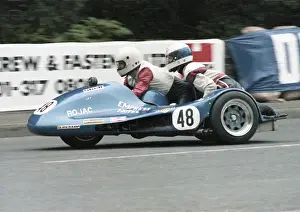 Peter J Williams & John Servicee (Yamaha) at Ballaugh Bridge; 1979 Sidecar TT
