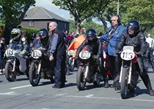 Gilera Prints: Peter Marriott (AJS) and Eric Downey (AJS) Bruno Valgrande (Gilera) 2002 TT Parade Lap