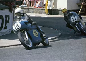 Images Dated 3rd June 2021: Peter Williams (Arter Matchless) and Derek Woodman (Seeley) 1968 Senior TT