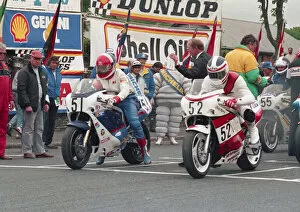 Images Dated 30th May 2022: Phil Armes (Suzuki) and Craig Ryding (Suzuki) 1988 Formula One TT