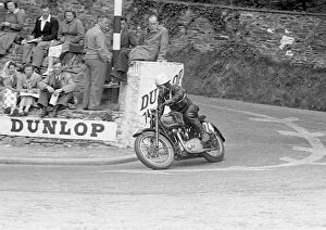 Images Dated 15th September 2011: Phil Featherston at Governors Bridge: 1950 Senior Clubman TT
