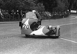 Images Dated 6th August 2016: Pip Harris & Ray Campbell (Matchless) 1955 Sidecar TT