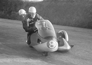 Images Dated 24th December 2021: Pip Harris & Ray Campbell (Norton) 1958 Sidecar TT