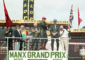 Images Dated 30th April 2020: Podium men 1989 Senior Classic Manx Grand Prix