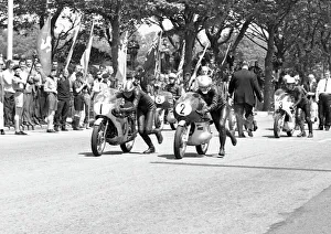 MZ Collection: Ralph Bryans (Honda) and Derek Woodman (MZ) 1967 Lightweight TT