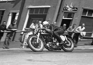 Images Dated 15th September 2013: Ray Amm (Norton) on Bray Hill: 1953 Senior TT
