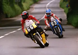 Rich Hawkins (Tigcraft Rotax) leads Mick Jeffreys (Spondon Rotax)1999 Singles TT