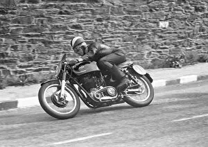 Images Dated 13th May 2021: Richard Harding (AJS) 1955 Senior Manx Grand Prix