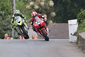 Images Dated 15th July 2022: Richard Wilson (Honda) and Josh Daley (Kawasaki) 2022 Supersport TT