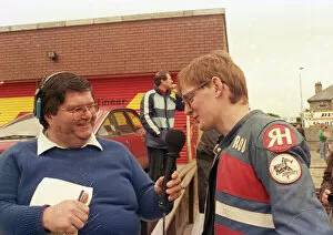 Images Dated 25th December 2021: Rob Haynes interviewed by Chris Carter 1987 TT