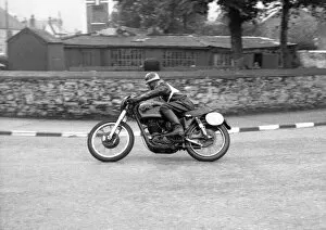 Images Dated 19th July 2021: Robert Crann (AJS) 1956 Junior Manx Grand Prix