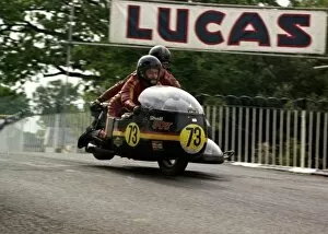 Images Dated 10th February 2018: Roger Aldous & Peter Lucock (Triumph) 1974 500 Sidecar TT