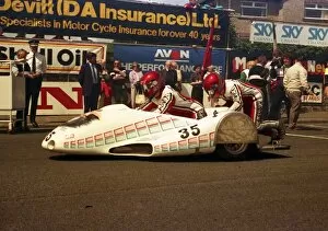 Images Dated 7th February 2018: Rolf Suess & Bruno Ulrich (Seymaz Junior Yamaha) 1987 Sidecar TT