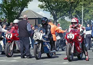 Ron Mullin (MV) Steve Gibbs (Honda) and David Lock (Ducati) 2002 TT Parade Lap