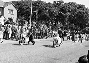 Images Dated 6th September 2021: Roy Ingram Norton Alistair King Bianchi 1961 Junior TT