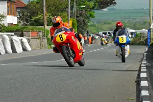 Roy Richardson (Aermacchi) & Bill Swallow (Craven Manx Norton) 2014 Pre TT Classic