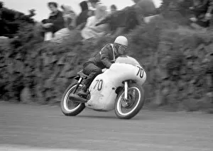 Rudolf Glaser at Bedstead Corner; 1961 Senior TT