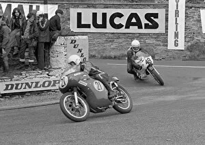 Images Dated 4th August 2016: Selwyn Griffiths (Matchless, 21 ) and Charlie Williams (Yamaha) 1972 Senior TT