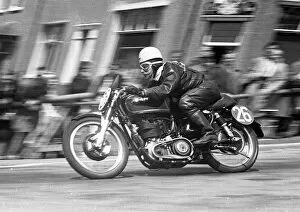 Images Dated 22nd March 2020: Sid Franklen (AJS) 1953 Senior TT