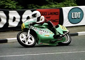 South African Peter Labuschagne (Meadspeed Yamaha) at Braddan Bridge, 1979 Senior TT