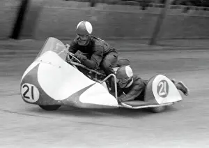 Stan Nightingale & E Sheldon (Norton) 1959 Sidecar TT