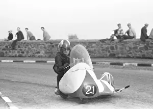 Stan Nightingale & E Sheldon (Norton) 1959 Sidecar TT