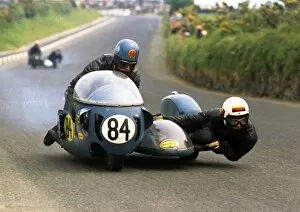 Images Dated 12th January 2018: Stephen Downes & J Harris (Triumph) 1970 750cc Sidecar TT