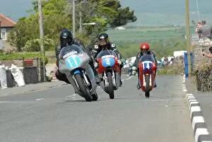 Steve Elliott (Honda) and Mike Hose (Bultaco) and Bill Swallow (Aermacchi) 2012 Pre TT Classic