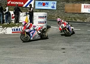 Images Dated 26th March 2013: Steve Hislop and Carl Fogarty; 1991 Formula One TT