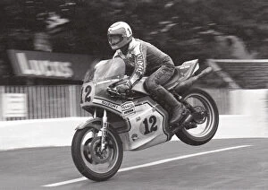 Images Dated 26th August 2021: Steve Parrish (Suzuki) 1977 Senior TT practice